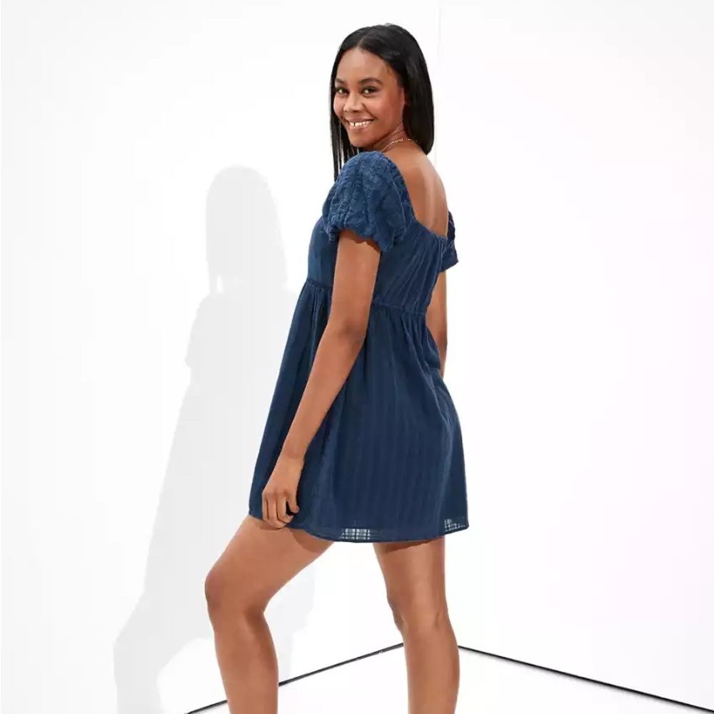 American Eagle Babydoll Puff Sleeve Dress - Picture 2 of 5